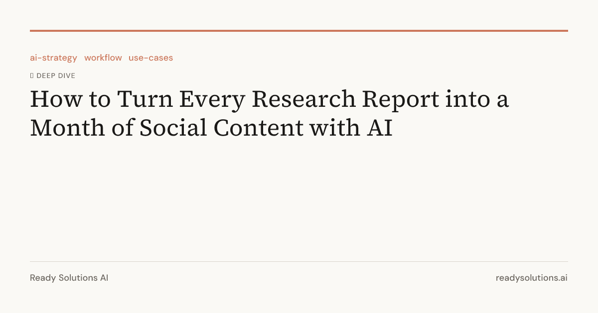 How to Turn Every Research Report into a Month of Social Content with ...